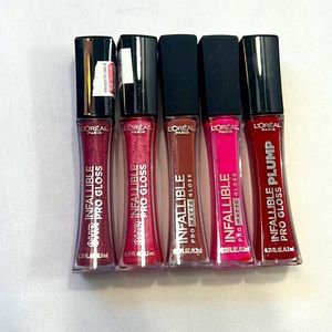 L’Oréal Infallible 8HR Pro Gloss, Pro Matte Gloss, & Pro Gloss Plump Lip Bundle